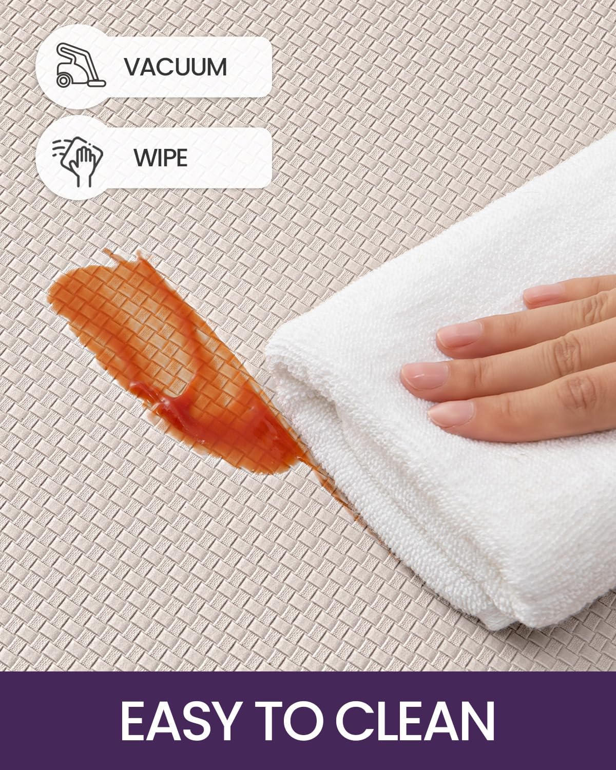 DEXI Kitchen Floor Mats Cushioned Anti Fatigue, 17x95, Large Long Standing Runner Rug Waterproof, Comfort Memory Foam Padded for Front Sink Laundry, Beige White