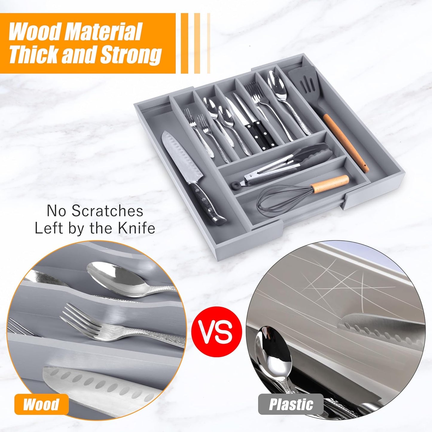 Kitchen Silverware Drawer Organizer and Storage Cabinet Utensil Rack Bathroom Counter Vanity Extra Large Big Cooking Drawer Organizers Countertop Pantry Storage Cabinet Best Kitchen Must Haves 2025