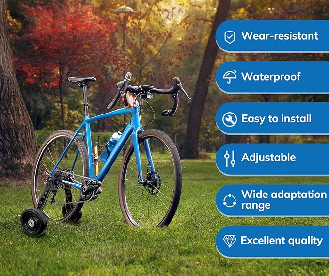 Training Wheels, Thicken Bike Training Wheels for Adult Under 200lb with Heavy Duty Stainless Steel for 24 26 28 inch bike