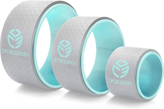 UpCircleSeven Yoga Wheel Set - Strongest & Most Comfortable Yoga Prop Wheel, 3 Pack for Back Pain and Stretching (12, 10, 6 inch)