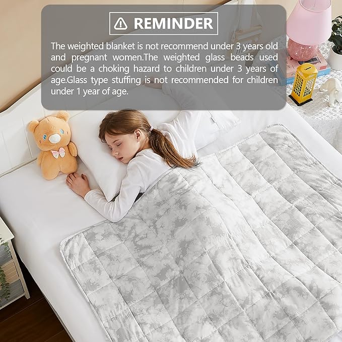 L'AGRATY Weighted Blanket - 40"x60" 10lbs Breathable Microfiber Material with Glass Beads Small Blanket for All-Season Summer Fall Winter Soft