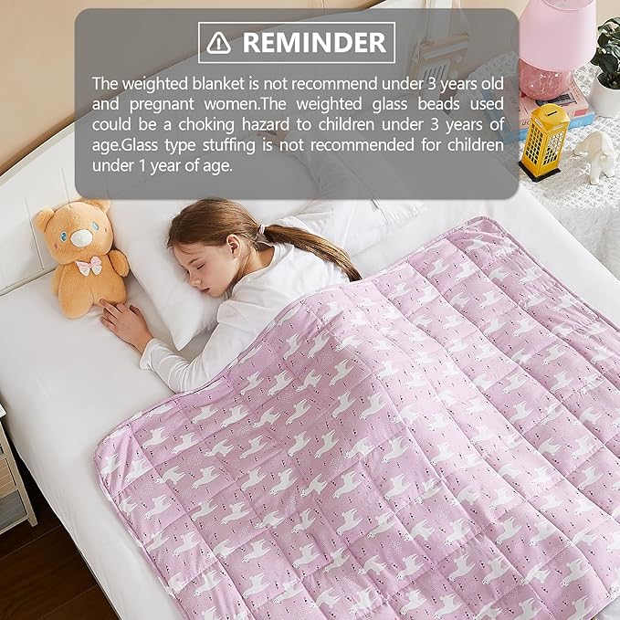 L'AGRATY Weighted Blanket - 36"x48" 5lbs Weighted Blanket Microfiber Material with Glass Beads Small Blanket for All-Season Summer Fall Winter Soft Thick Blanket