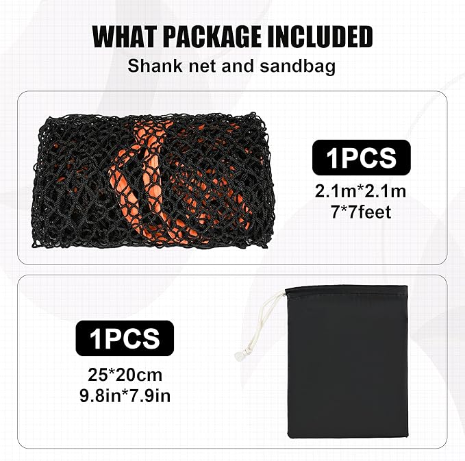 1/2PCS Golf Shank Net Attachment for Golf Hitting Nets with Sandbag, 7 * 7FT/7 * 10FT Golf Barrier Side Net,Golf Practice Hitting Net Barrier Net for Golf, Baseball, Hockey, Soccer (Black/Red