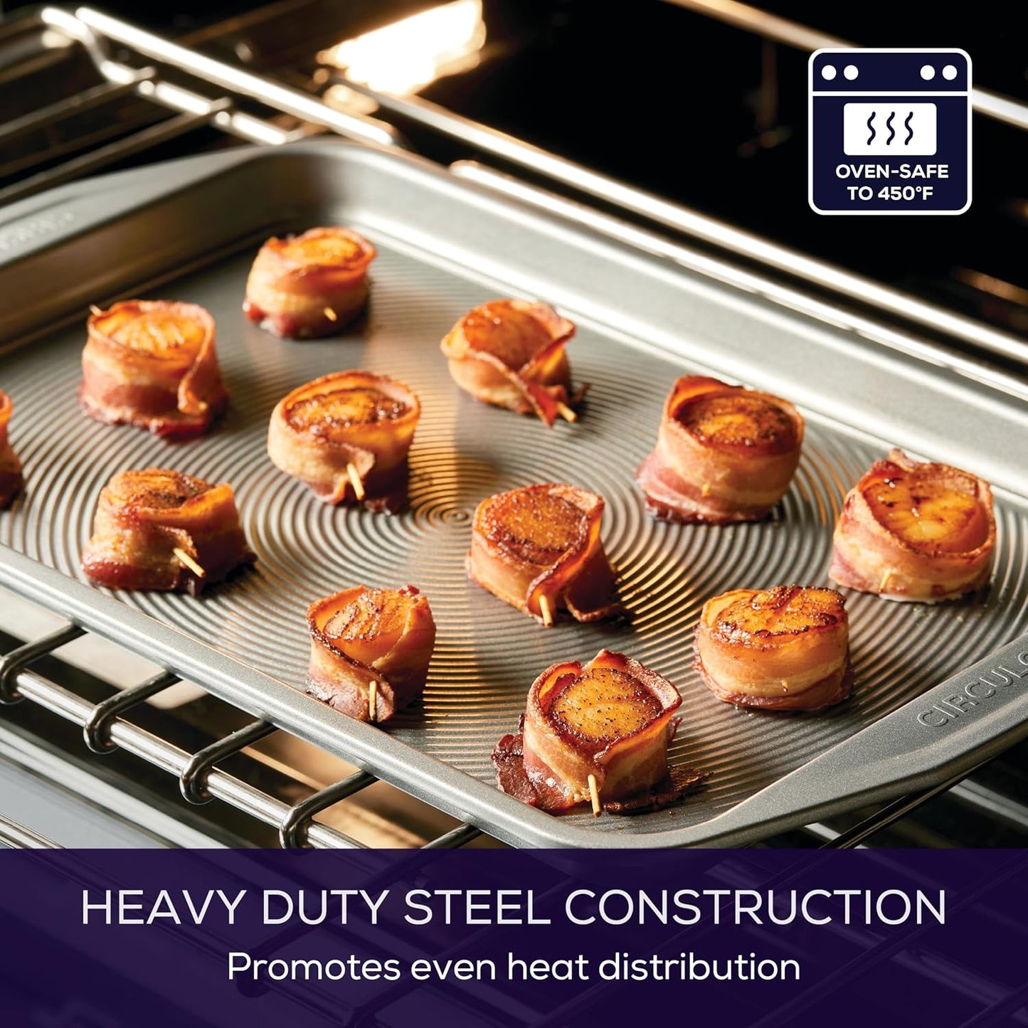 Circulon Total Bakeware Nonstick Cookie Baking Sheet, 10" x 15", Dark Gray