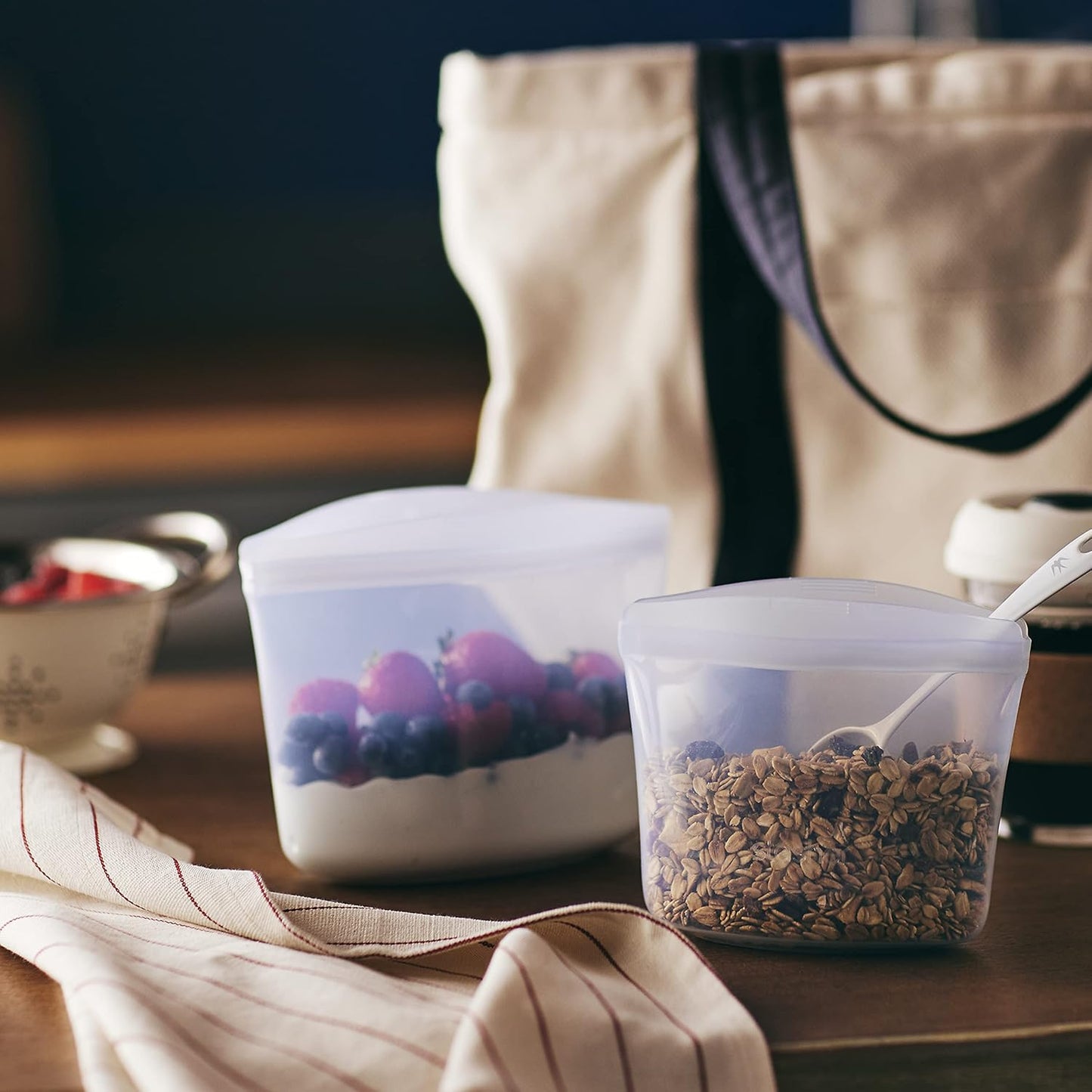 Stasher Premium Silicone Reusable Food Storage Bags, 6-Pack, Rainbow, Multi-Use Food Storage Bags, Lunch Bag, Travel Containers, BPA Free, Leak-free, Dishwasher-Safe, Eco-friendly