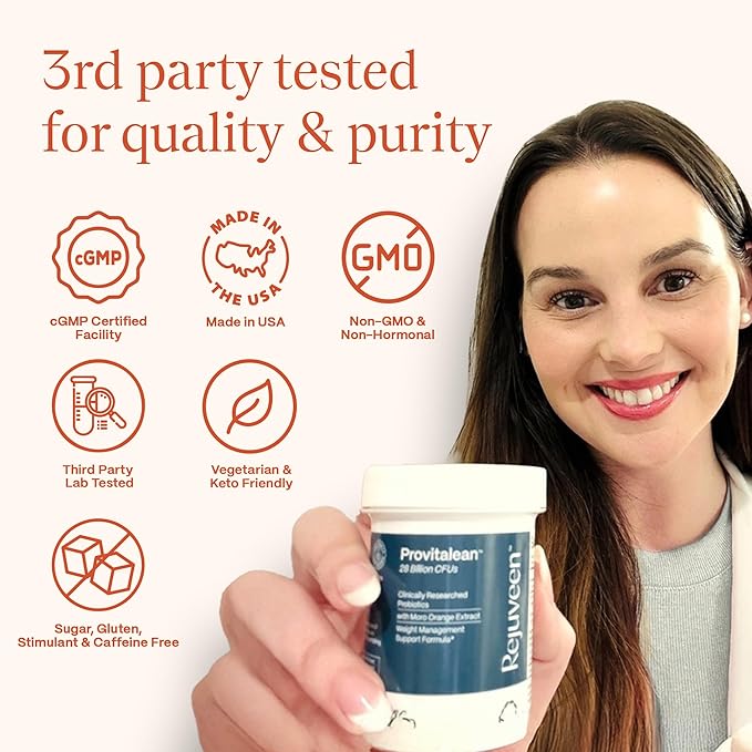 Provitalean Metabolism Fuel for Women | Mute Cravings for Belly Fat & Resistant Waistlines | B420 Probiotic, Morosil, Chromium | Vegetarian, Stimulant-Free, Gluten-Free | 30 Ct