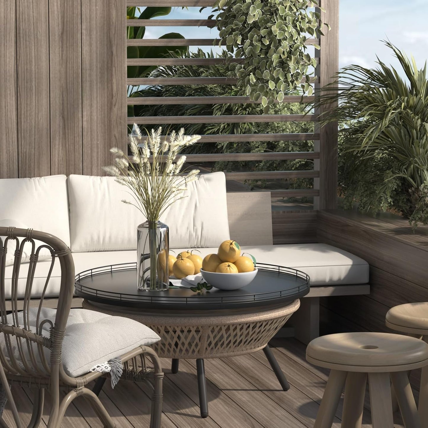 21" Oak Wooden Lazy Susan Turntable for Dining Table, Extra Large Round Lazy Susans Organizer for Kitchen Countertop Charcuterie Boards Cheese Board Organization and Storage Black Home Decor