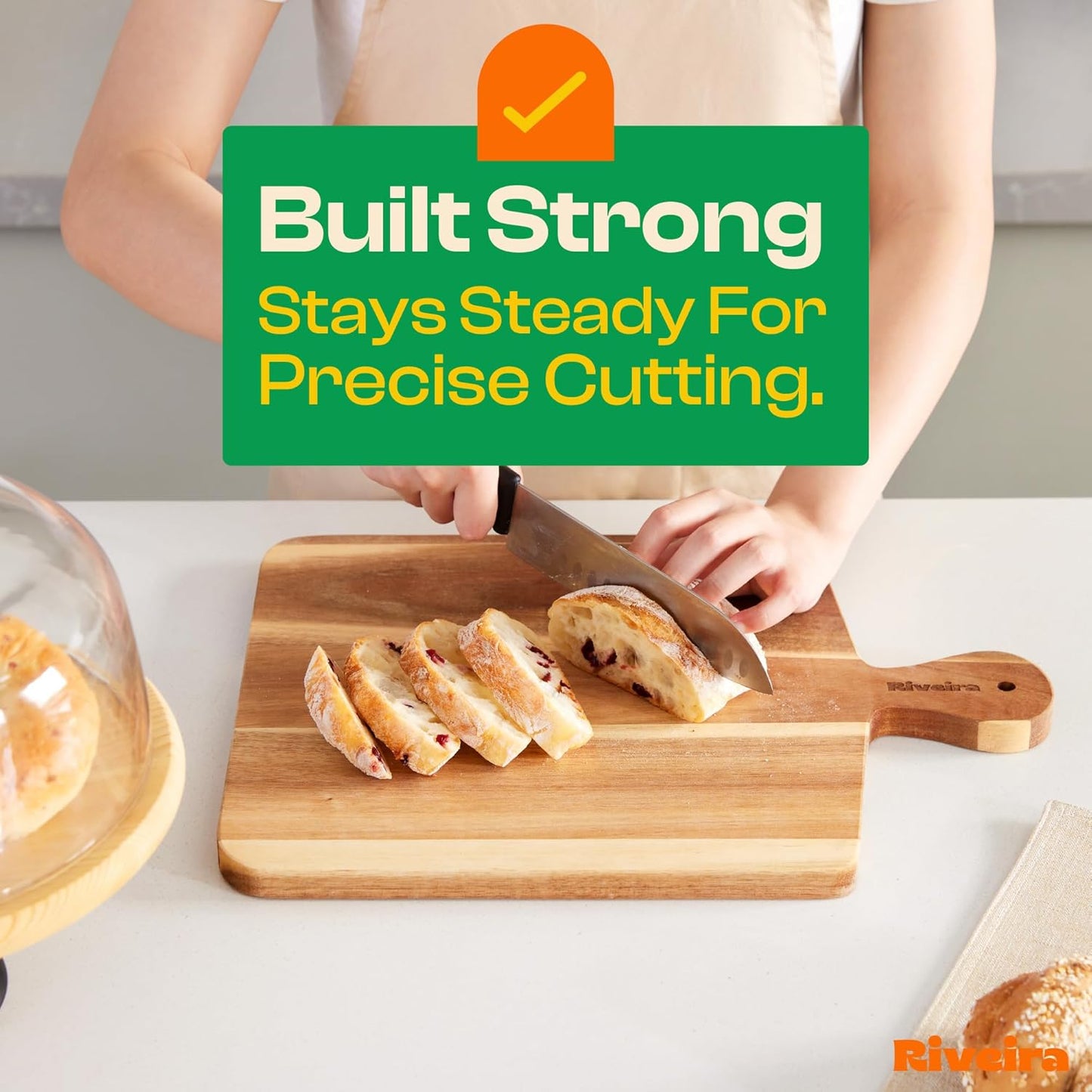 Riveira Acacia Wood Cutting Board – Gourmet Acacia Grandeur: 17 x 13 Wooden Cutting Board – Natural Wooden Cutting Boards For Kitchen Decorative – Innovative Juice Grooves Acacia Wooden Chopping Board