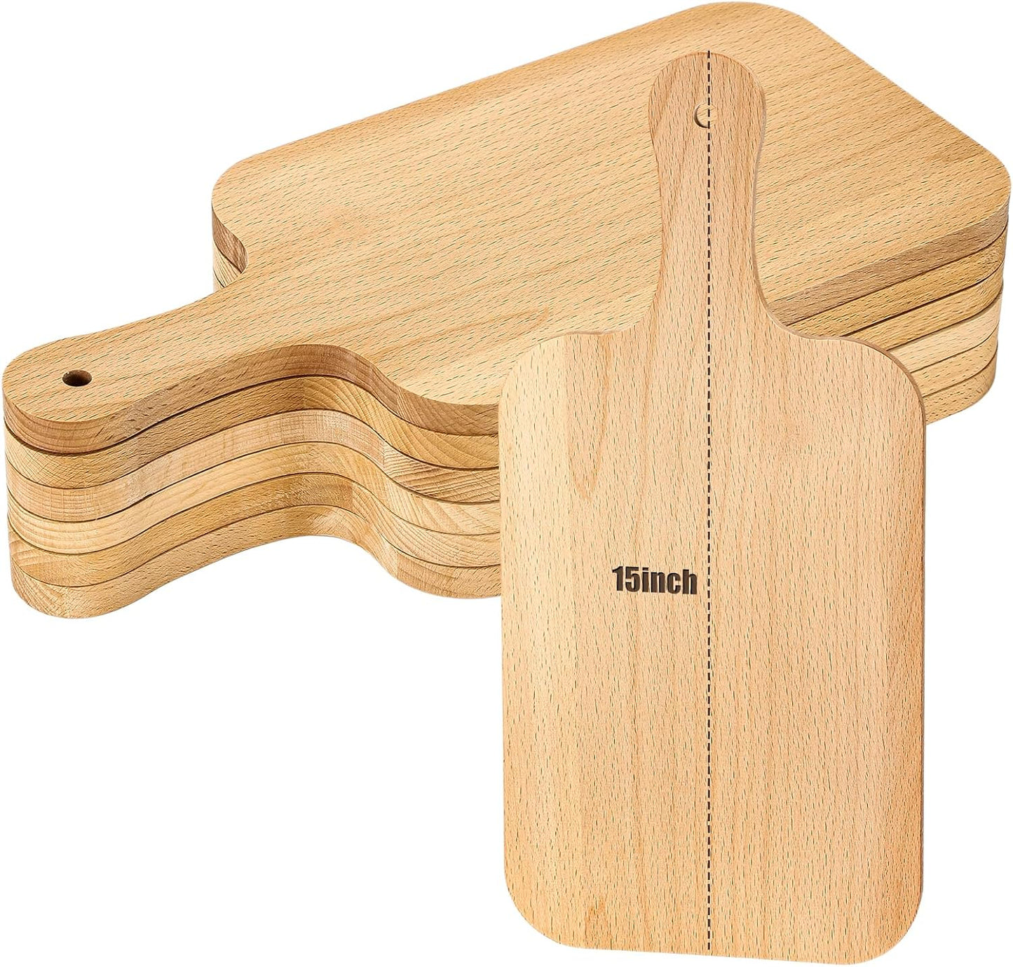 Lounsweer 6 Pcs Thicken Cutting Board Bulk Wood Board for Chopping Serving Charcuterie Material for Laser Engraving Mother' Day Wedding Housewarming Gift