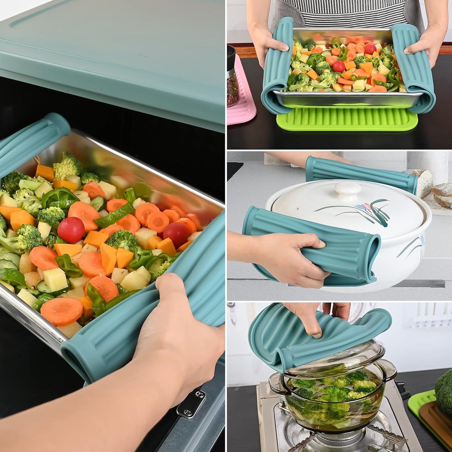 Smithcraft Silicone Trivets Mats for Hot Dishes and Hot Pots, Hot Pads for Countertops, Tables, Pot Holders, Spoon Rest Small Drying Mats Set of 2 Many Colors for Your Choose (Beige)