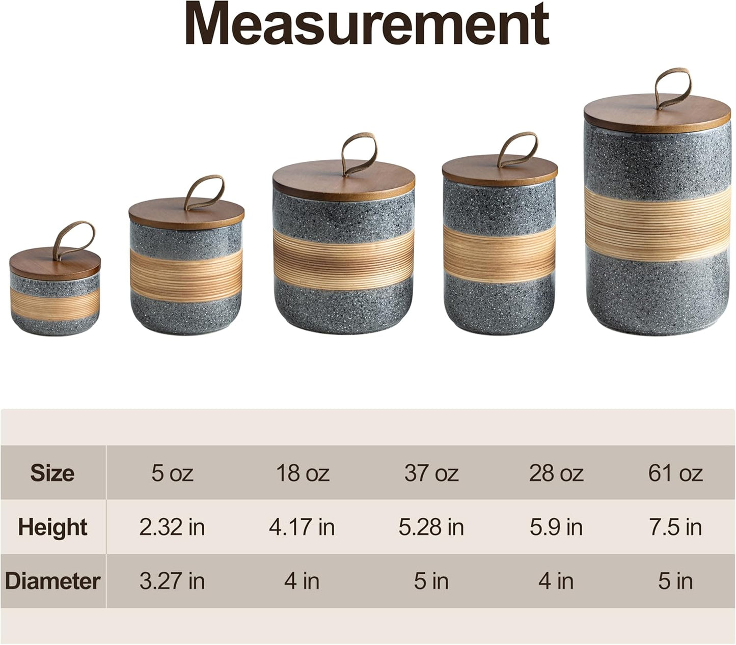 Airtight Coffee Storage Container Jar with Lid, Ceramic Kitchen Food Storage Jars for Spice Sugar Cookie, Coffee Bean Stackable Decorative Jars for Housewarming, Grey & 28 fl.oz