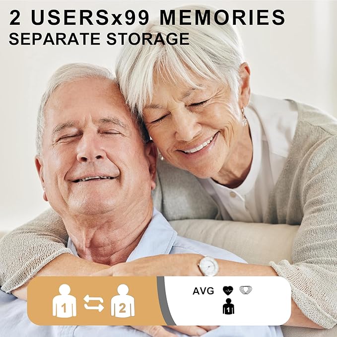 Rechargeable Wrist Blood Pressure Monitor with Voice Broadcast, Dual User Blood Pressure Cuff Wrist with USB-C Charging Cable, 2X 99 Memories & Carry Case