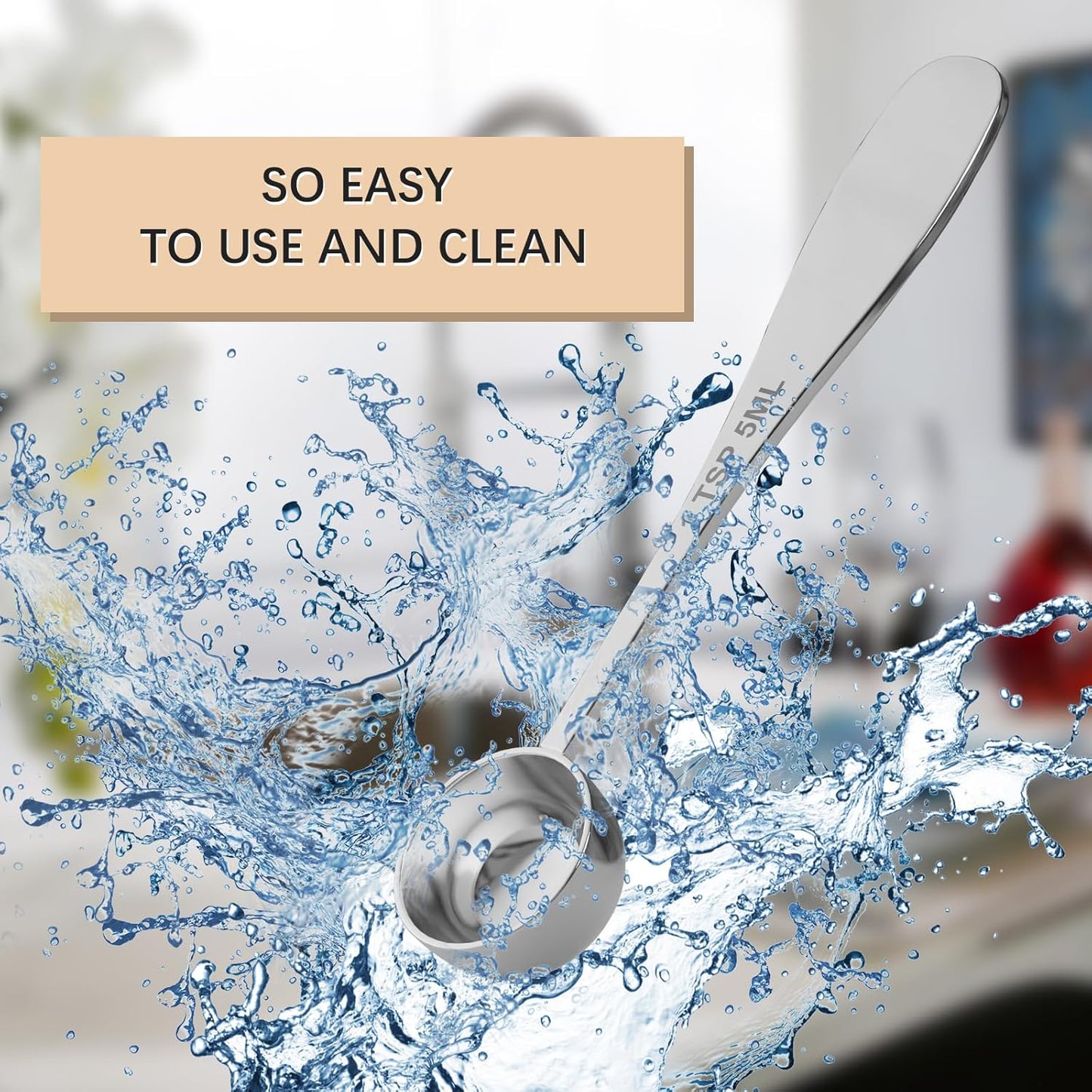 2PCS 1/2tbsp(1.5tsp, 7.5ml) Single Measuring Spoon, Stainless Steel Individual Teaspoon, Metal Measure Scoop with Gift Box