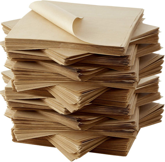 Eco Friendly, Grease Proof 12" x 12" Deli Wrap 500 Pk. Best Kraft Food Wrapping Paper Sheets for Picnic, Festival, Fair or BBQ. Perfect Liner for Tray, Basket or Boat. Quality Bulk Restaurant Supply