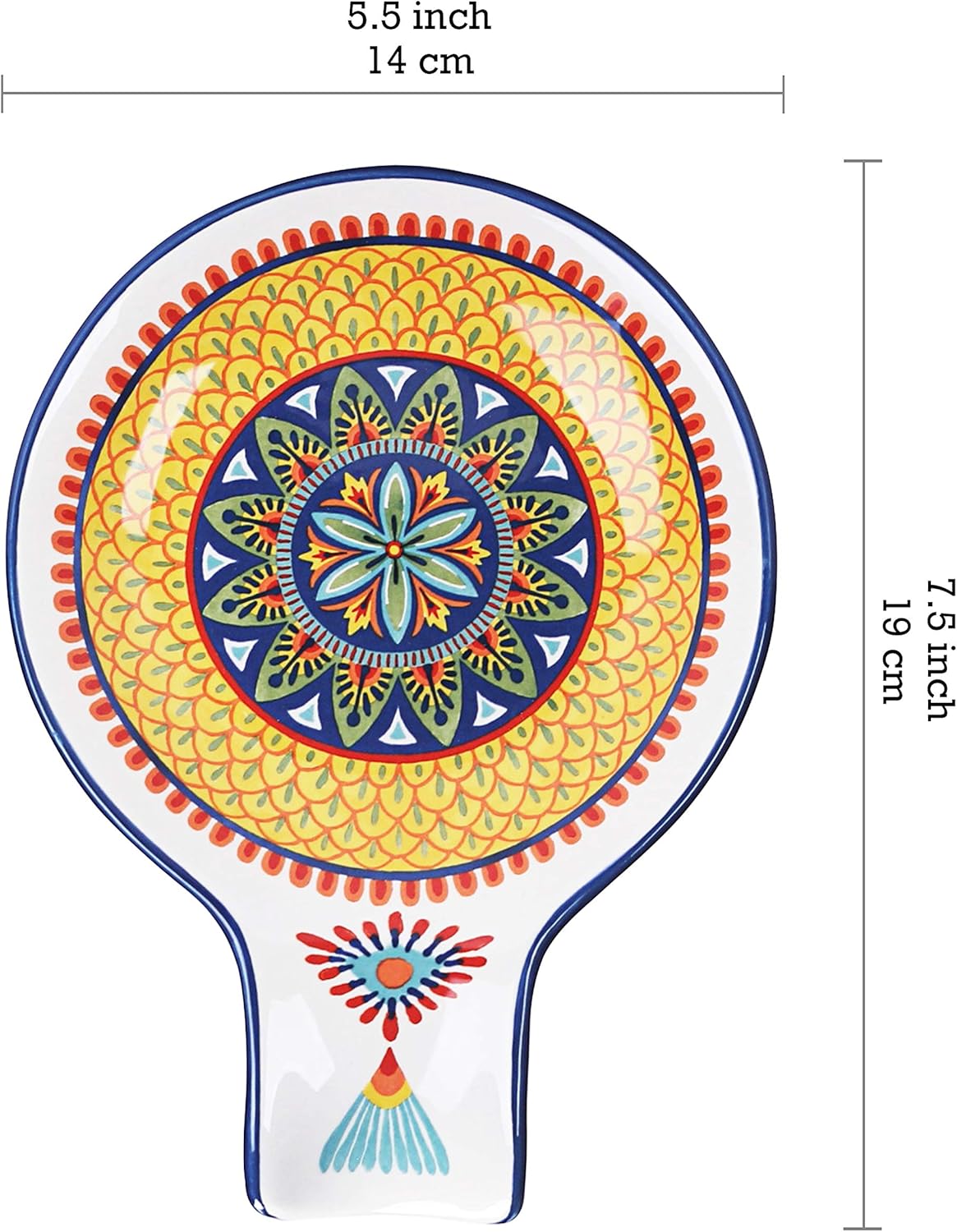 Bico Havana Spoon Rest for Stove Top, Ceramic Spoon Holder for Kitchen Counter, Easy to Clean Coffee Spoon Rest Dishwasher Safe, Kitchen Cooking Utensil Rest for Ladles Spatula