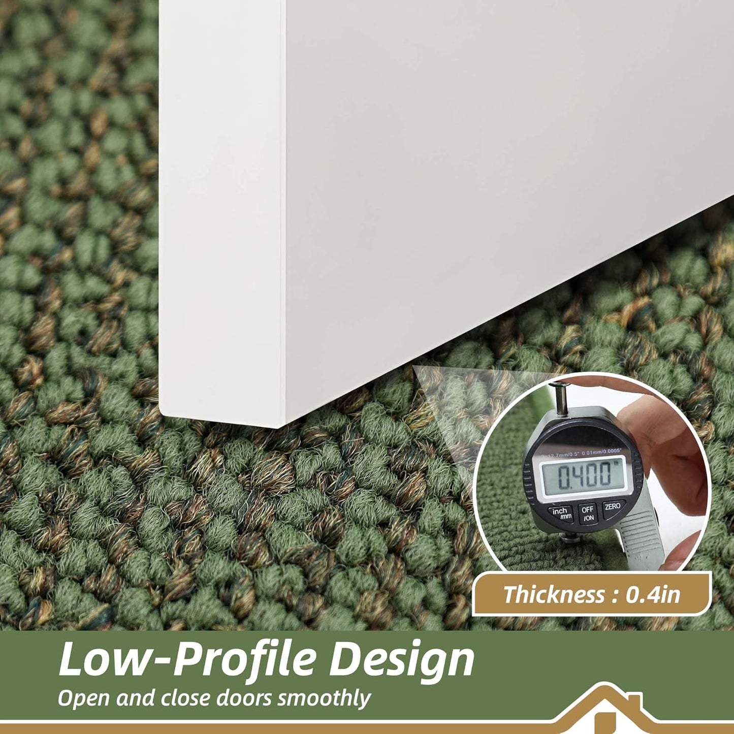 BEQHAUSE Indoor Door Mat 24" x 60", Dirt Trapper Door Mats Non-Slip Entryway Rugs Washable, Resist Dirt Absorbent Welcome Mat, Low Profile Floor Mats for Front Back Door and Entryway, Green