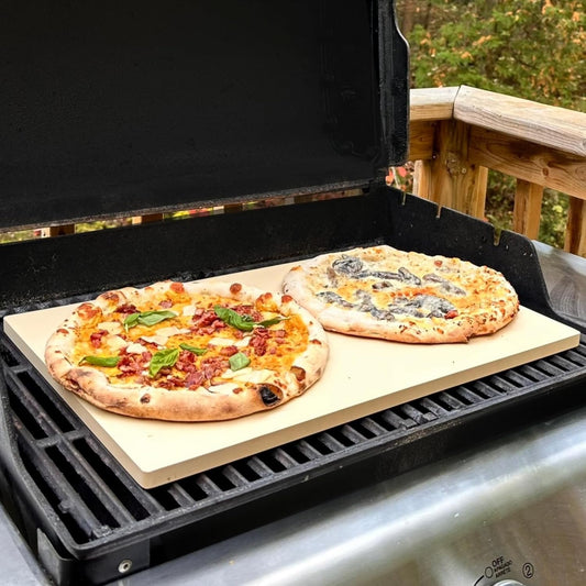 Large 20 inch Baking Stone for Oven, with Silicone Mat and Dough Tool - Pizza Stone for Grill - Rectangular Pizza Oven Stone - Bread Baking Stone - Thick Heavy Duty Stone 20" x 13.5" x 0.6"