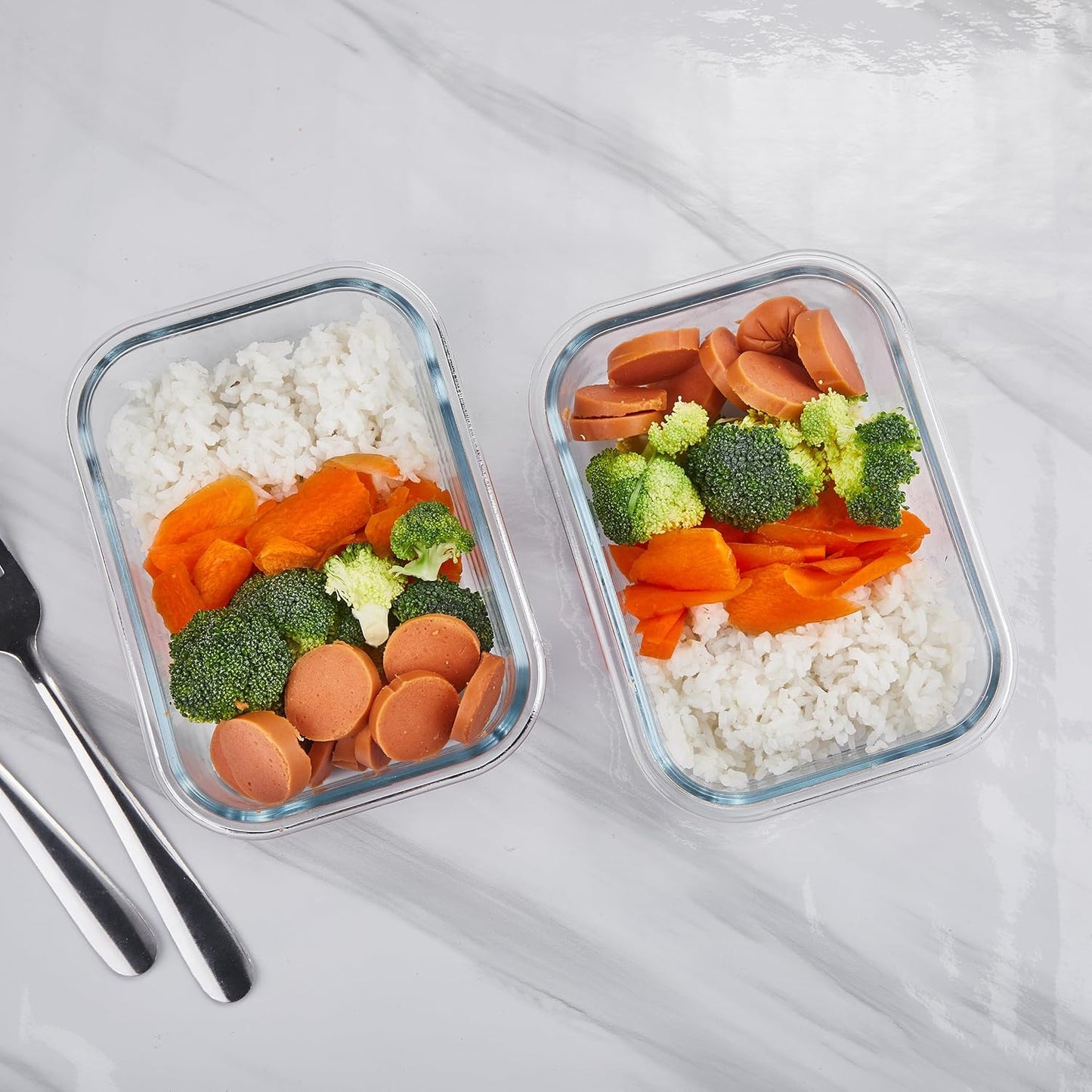 Lemon Sandy 10 Pack 22 oz Glass Meal Prep Containers, Glass Food Storage Containers with Lids, Reusable Airtight Leakproof Lunch Bento Boxes Freezer, Microwave Oven and Dishwasher, Gray