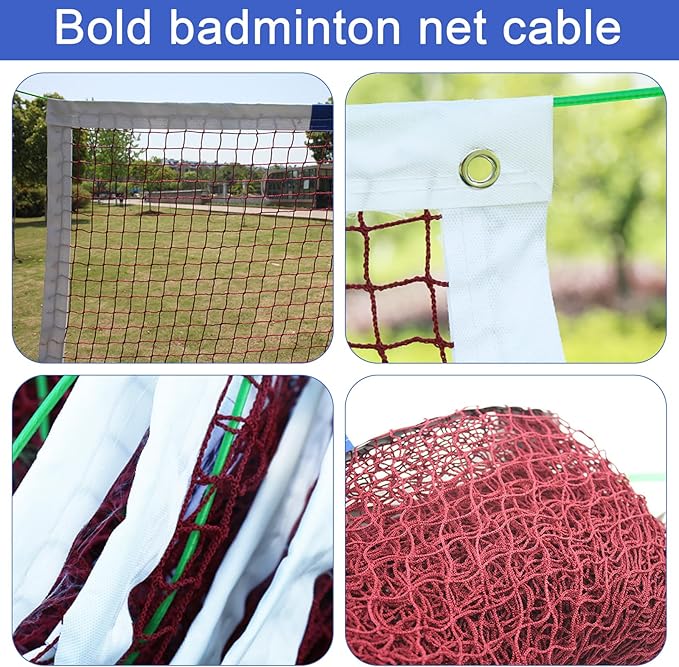 Volleyball Net Outdoor, Portable Volleyball Net Pole for Backyard, Badminton Net Set for Tennis with Wheels, Carry Bag,Volleybal/Badminton Poles & Net with Base Outdoor Training