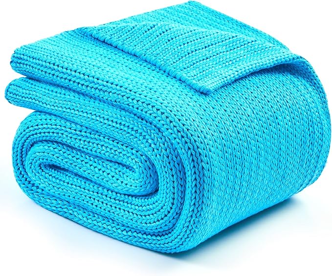L'AGRATY Knitted Weighted Blanket - 60"x80" 15lbs Cooling Chunky Knit Heavy Blanket for Adults Braided Crochet Throw Thick Cable Yarn Knit Decorative No Beads Evenly Weighted Machine Washable