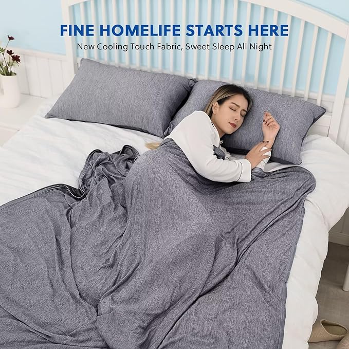 HOMFINE Cooling Blankets for Hot Sleepers - Summer Blanket Thin Lightweight Breathable Soft Double Side Enhanced Cooling for Bed Couch Sofa, Keep Cool for Night Sweats (Black, 50 x 70 inches)