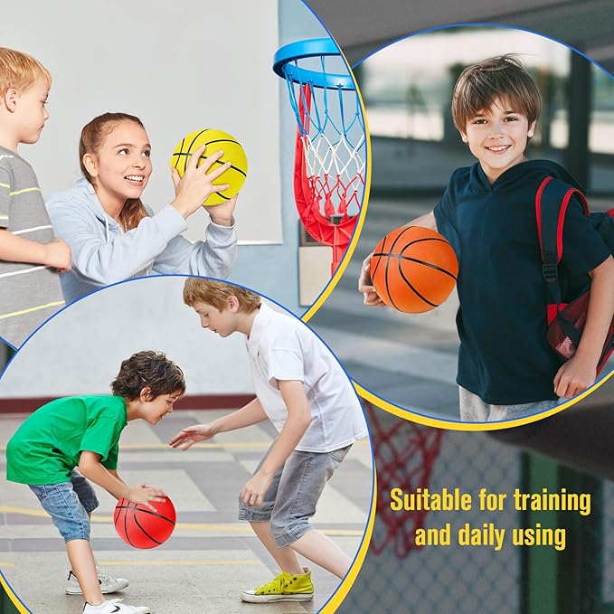 Jerify 12 Pack Official Size Rubber Basketballs for Kids Child Junior Youth Indoor Outdoor Sports Basket Balls with Pump Back to School Student Gifts Operation Christmas Bulk Items