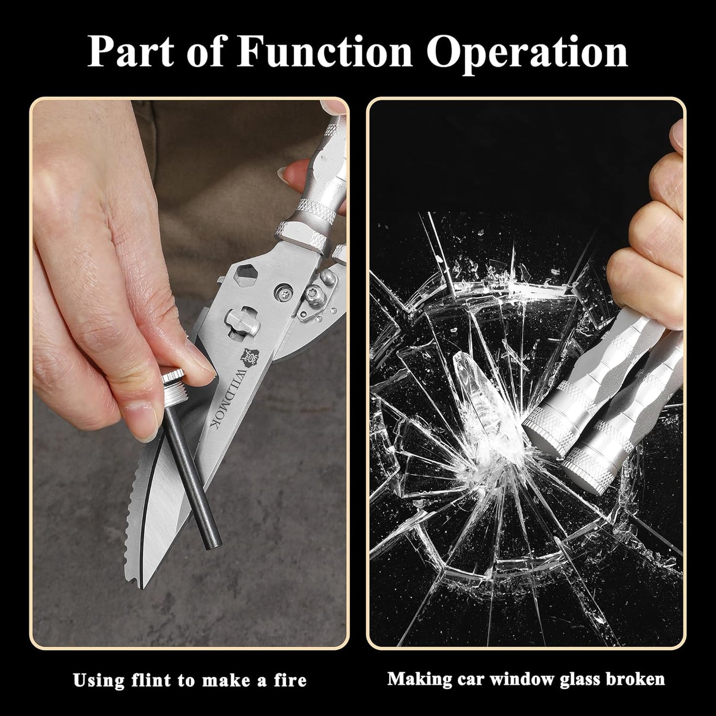 WILDMOK Heavy Duty Poultry Shears - 8.5 Inch Multi-function Stainless Steel Poultry Outdoor Shears, Ultra Sharp Kitchen Scissors for Outdoor Camp, White