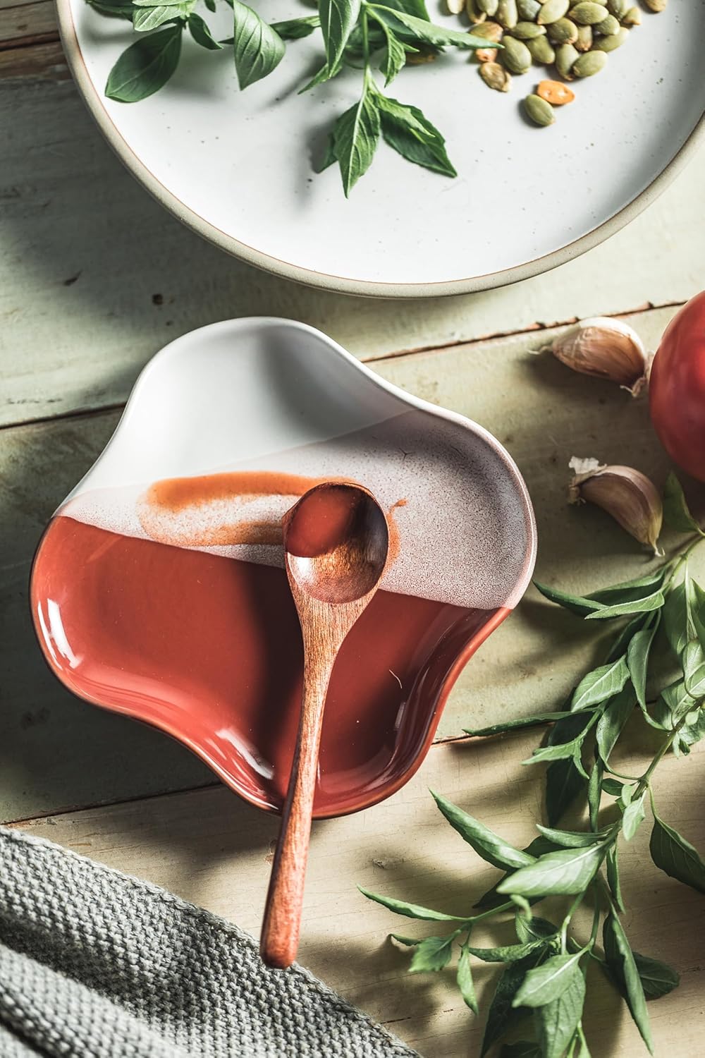 Spoon Rest for Stove Top, Spoon Holder for Kitchen Counter, Spatula Holder, Coffee Spoon Rest, Gradient Red, 5.12"