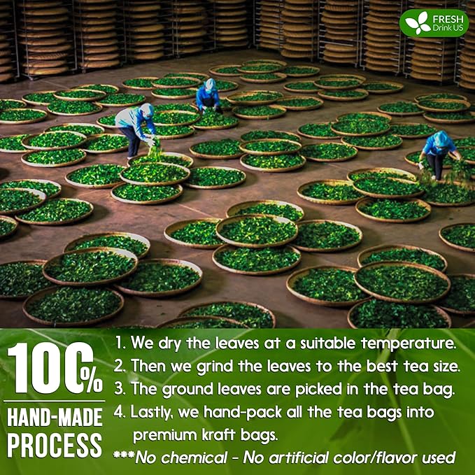 FreshDrinkUS, Premium 135 Senna Leaf Tea Bags, 100% Natural & Pure from Senna Leaves. Loose Leaf Senna Herbal Tea, Made with Natural Material Tea Bags. No Sugar, No Caffeine, No Gluten, Vegan.