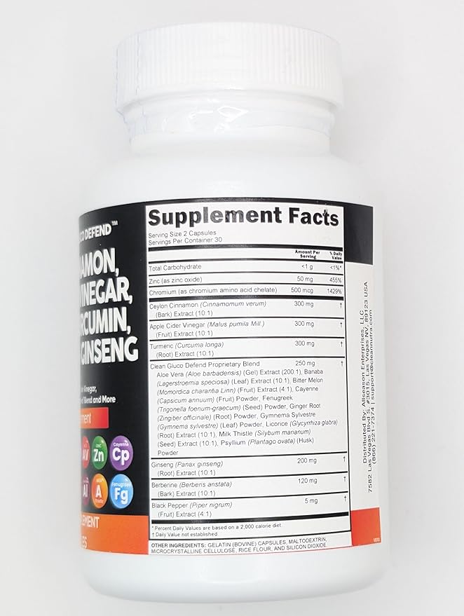 Clean Nutraceuticals Ceylon Cinnamon Turmeric Apple Cider Vinegar Ginseng Berberine Plus Bitter Melon Gymnema Milk Thistle Fenugreek - 2Pack