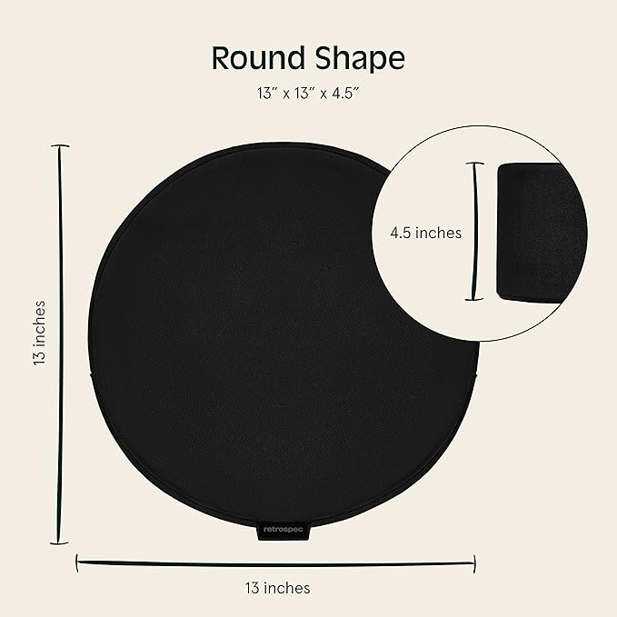 Retrospec Sedona Zafu Meditation Cushion Filled w/Buckwheat Hulls - Yoga Pillow for Meditation Practices - Machine Washable 100% Cotton Cover & Durable Carry Handle, Round