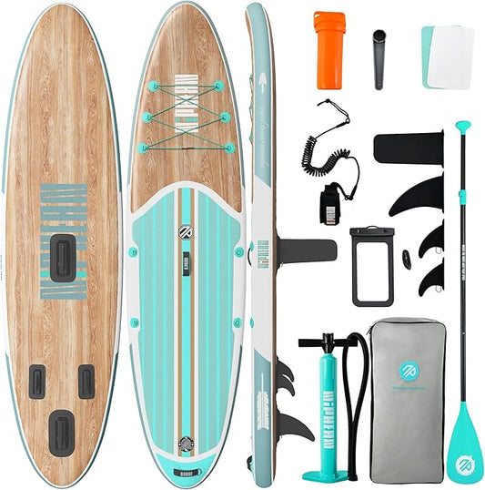 Niphean Inflatable Stand Up Paddle Board with SUP Accessories, Anti-Slip EVA Deck, 10’6’’ Inflatable Paddle Boards for Adults & Youth of All Skill Levels