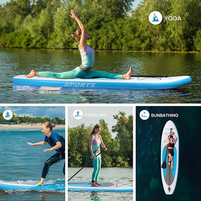 Panana Inflatable Stand Up Paddle Board, 10'x31 x6 SUP with Premium Paddle Board Accessories Kit, Anti-Slip EVA Deck for Adults Youth of All Skill Levels