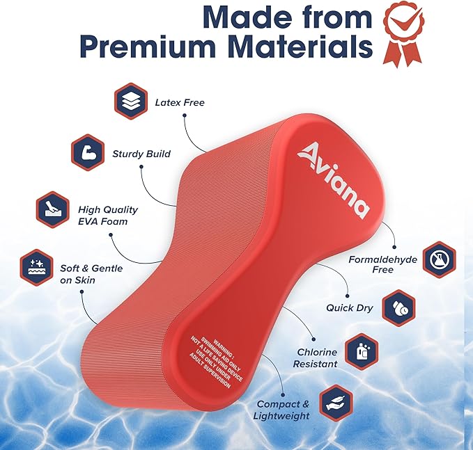 Pull Buoy Swim Training Leg Float for Adults & Youth | Swimming Pool Strokes & Upper-Body Strength EVA & BPA Free