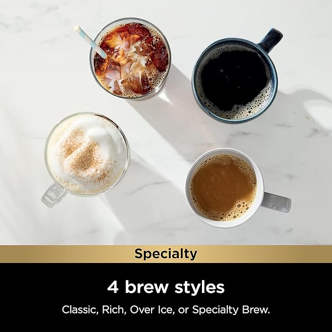 Ninja | Coffee Maker | Single Serve |Brew with Coffee Pods & Grounds| Compatible with K-Cup Coffee Pods | 4 Brew Styles, up to 24oz Cup Sizes & 56oz Removable Reservoir | Black | PB051