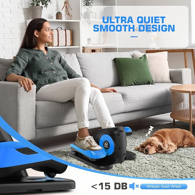 ANCHEER Under Desk Elliptical, Ellipse Leg Exerciser for Seniors Fully Assembled , Electric Seated Pedal Exerciser with Remote Control & 12 Adjustable Speed/Resistance