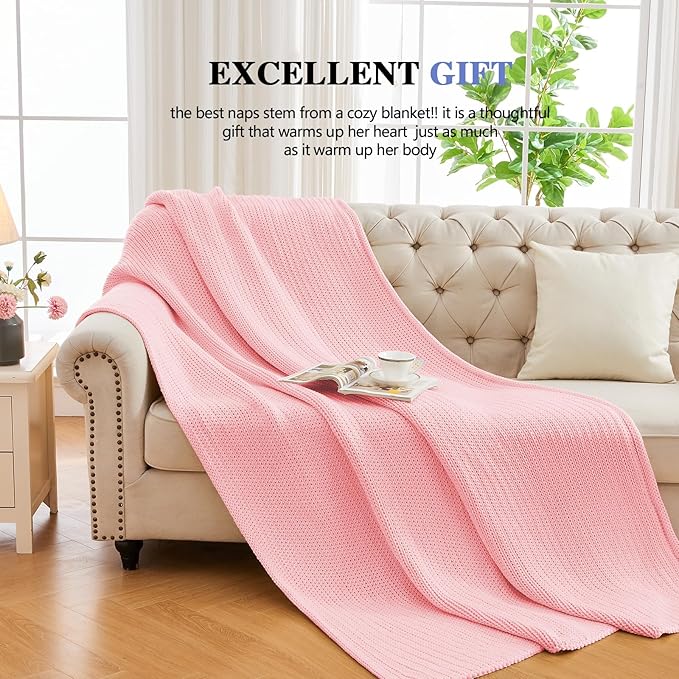 L'AGRATY Knitted Weighted Blanket - 50"x60" 10lbs Cooling Chunky Knit Heavy Blanket for Adults Braided Crochet Throw Thick Cable Yarn Knit Decorative No Beads Evenly Weighted Machine Washable