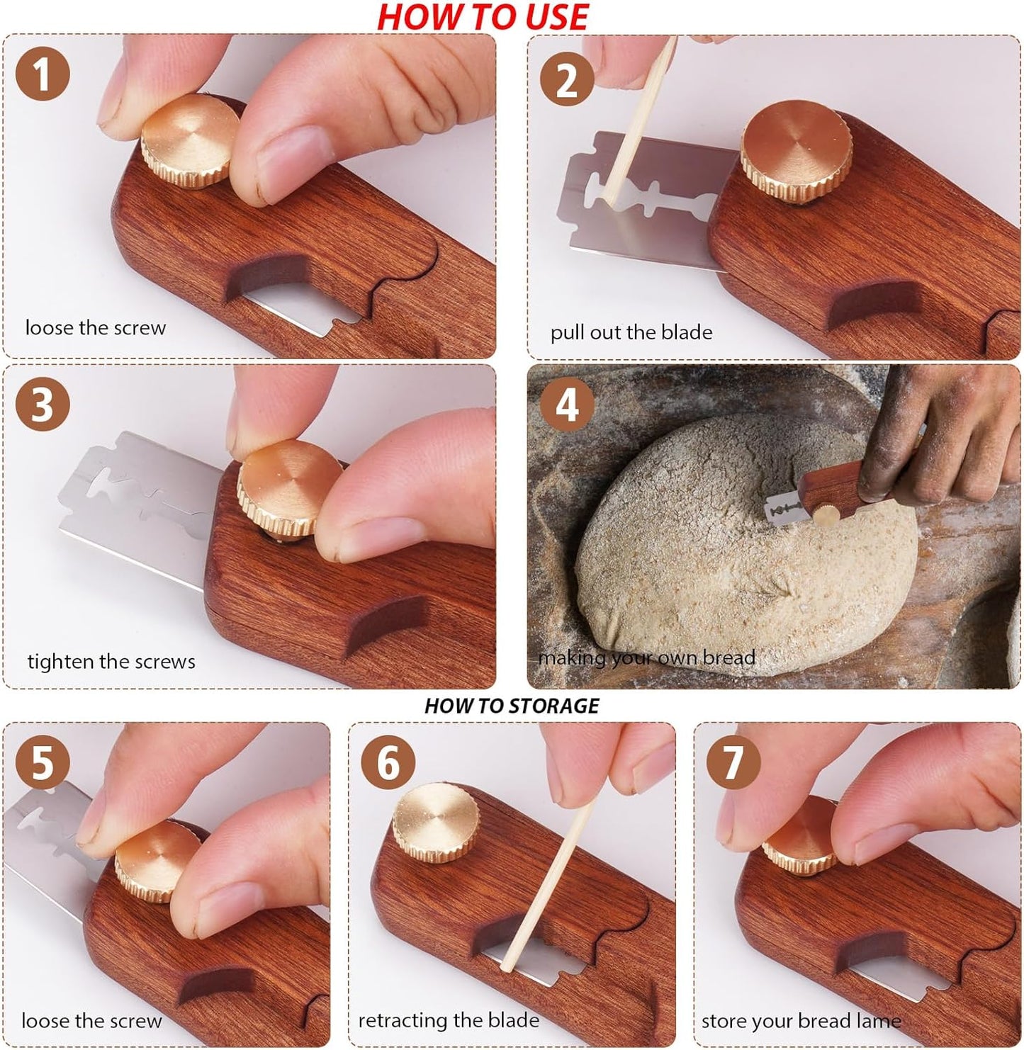 Uprichya Bread Lame Sourdough Scorer Tool,Bread Scorer Tool for Sourdough, Sourdough Knife Scorer, Bread Razor for Homemade Bread