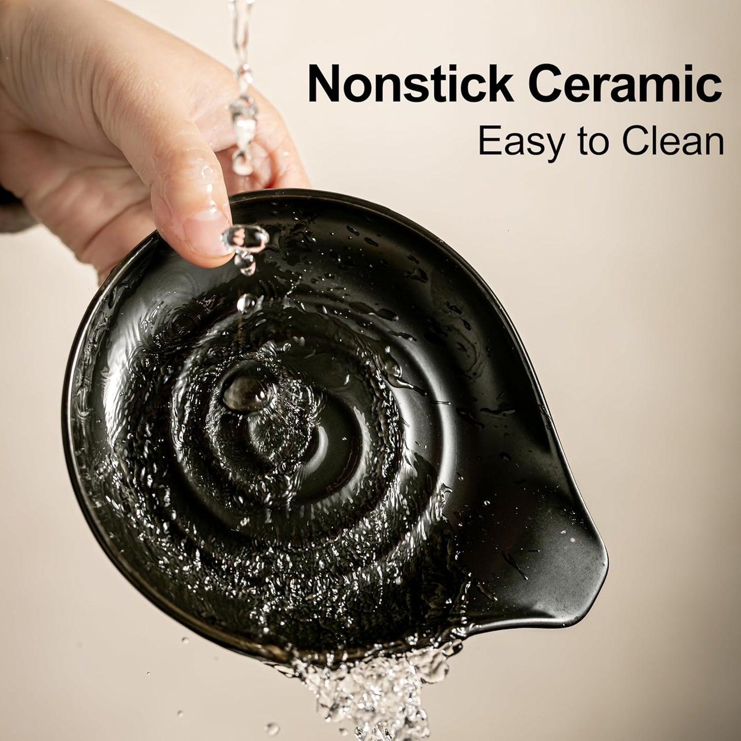 Spoon Rest, Porcelain Drip Tray for Multiple Utensils, Cooking&Large Spoon Holder for Stove Top, Modern Farmhouse Kitchen Decor Utensil Holder for Spoons, Ladles, Tongs&Spatula, Black