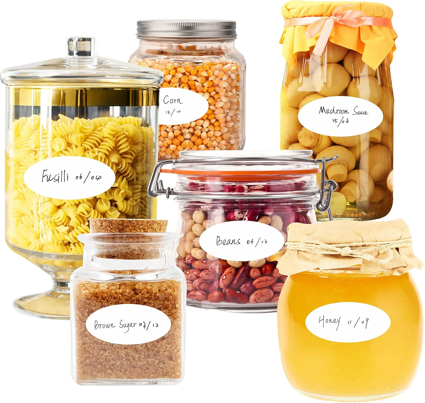 500 Removable Freezer Pantry Labels, Waterproof Tear Resistant Removable No Residue, for Food Containers Jars Kitchen Restaurant Storage Organization