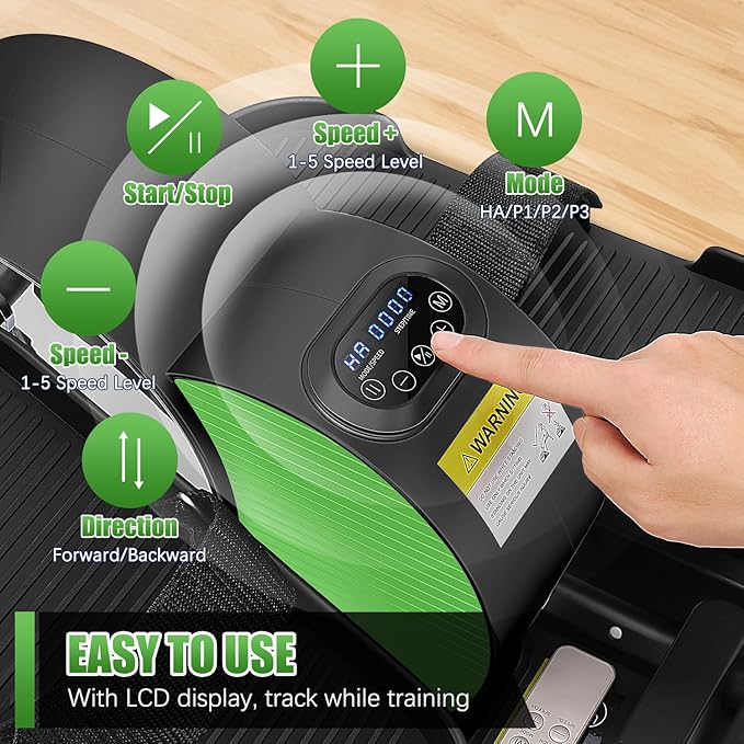 ANCHEER Under Desk Elliptical, Leg Exerciser While Sitting for Seniors with Remote Control, Display Monitor, Electric Seated Pedal Exerciser for Home, Ellipse Leg Exerciser as Seen on TV