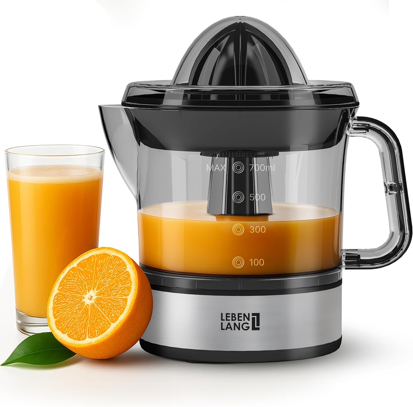 Electric Citrus juicer - 2 cones & BPA-free I High juice yield & Large Volume I 24oz Orange juicer squeezer I Esprimidoras electrico Exprimidor de limones y jugo naranjas for Juicers Machine