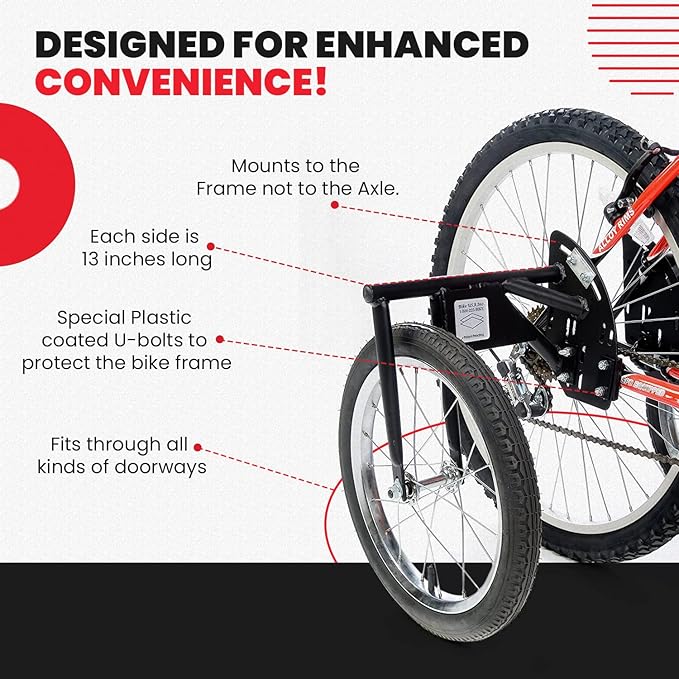 Bike USA Heavy-Duty Adult Training Wheels – Patented Stabilizer Kit for 24"–27" Bicycles, Supports 250+ lbs, Original Full-Size Bike Training Aid, Not for Electric or E-Bikes