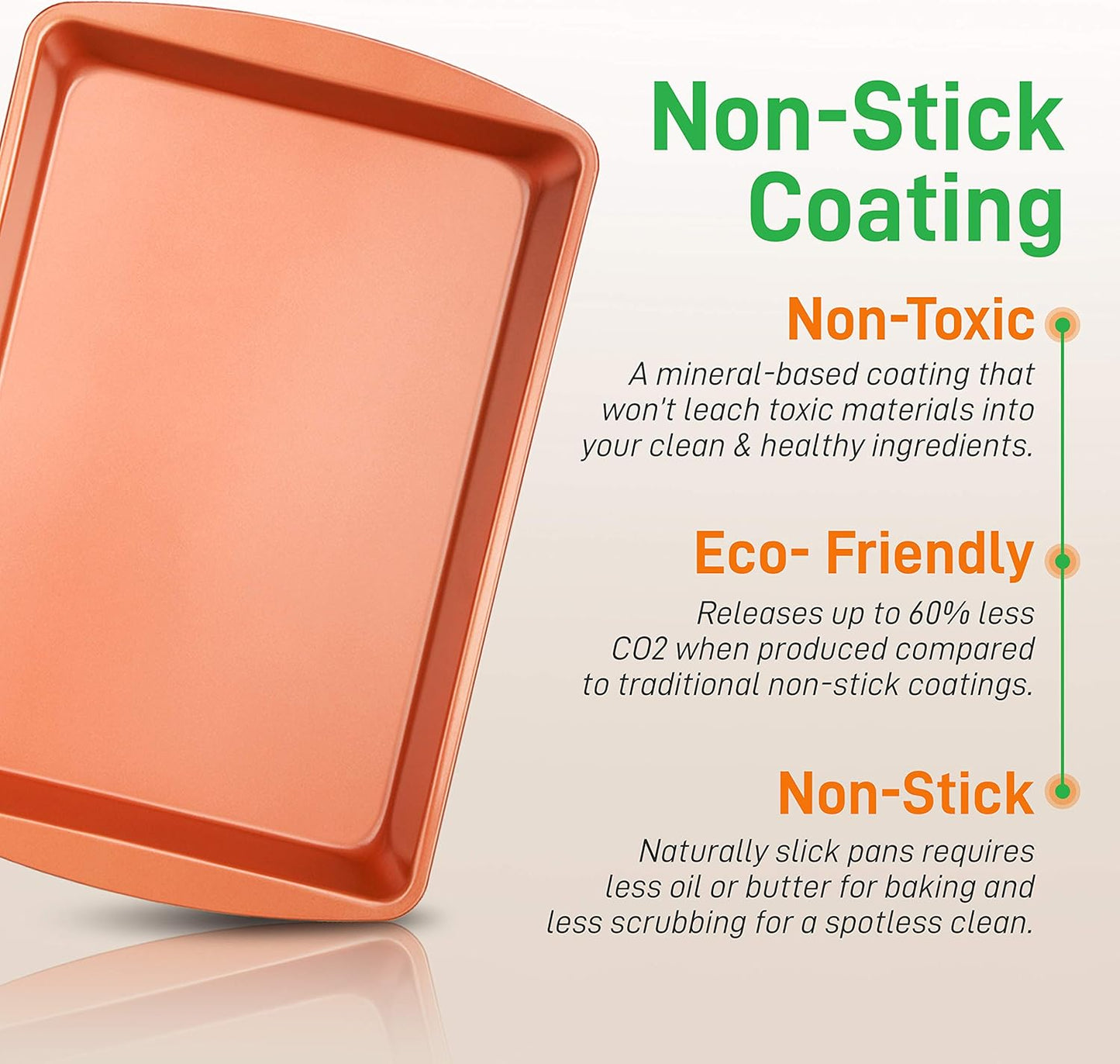 NutriChef 5-Piece Bakeware Set – Premium Non-Stick, Stackable Kitchen Baking Pans with Silicone Handles – Includes 3 Cookie Sheets, Baking Pan & Lid – Perfect for Cakes, Cookies & Brownies