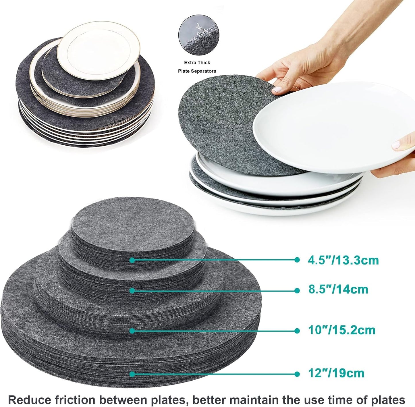 VERONLY China Dinnerware Storage Containers Set- Dish,Mug,Stemware Storage Cases - Quilted Box Bins Stackable with Divider,handles,Clear Window for Cups,Plates,Wine Glasses Moving Set of 6 (Black)