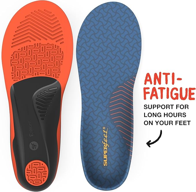 Superfeet Work Cushion - Trim-to-Fit Orthotic Shoe Inserts - Professional Grade - Men 7.5-9 / Women 8.5-10