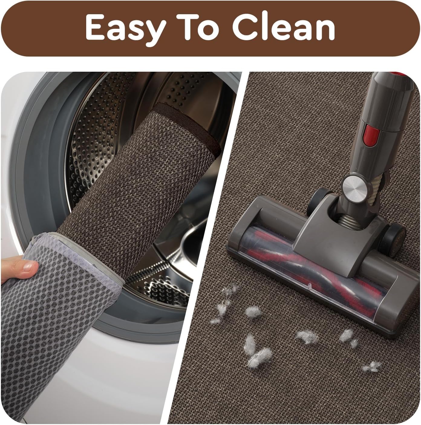 tchdio Kitchen Mats for Floor, Rubber Backed Kitchen Rugs Non Slip Washable, Superior Absorbent Kitchen Runner Rug Easy to Clean, Comfort Kitchen Floor Mat Front of Sink (Brown, 20" × 47")