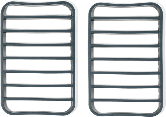 The Silicone Kitchen Silicone Roasting Rack Pan Extra Large, Dishwasher Safe, BPA Free, Non-Toxic, 7 in by 10.75 in, Navy, 2 Pack