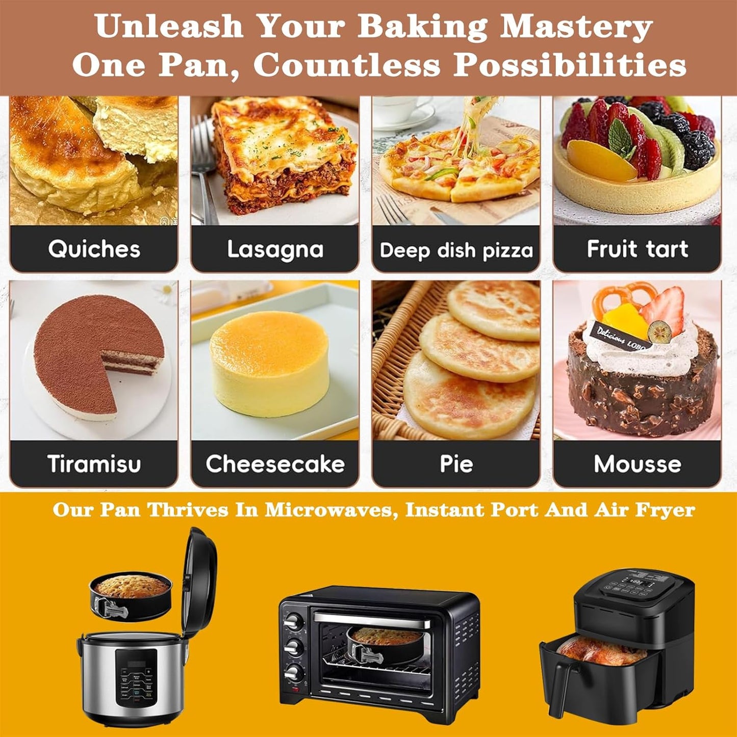 9 Inch Non-stick Cheesecake Pan Springform Pans with Removable Bottom/Leakproof Cake Pan