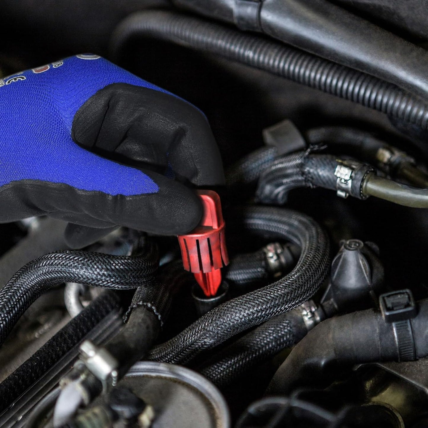 KAYGO Safety Work Gloves MicroFoam Nitrile Coated, 12 Pairs, KG18NB,Seamless Knit Nylon Glove with Black Micro-Foam Nitrile Grip,Ideal for General Purpose,Automotive,Home Improvement,Blue,M